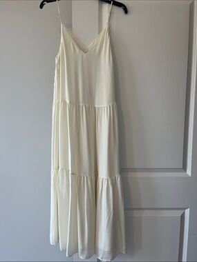 NWT & Other Stories Cream V-Neck Tiered Maxi Dress